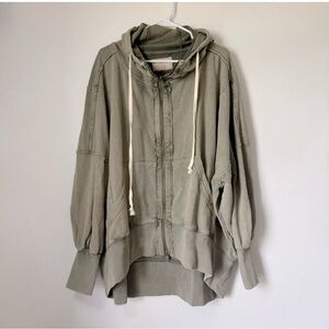 Free People green zip up